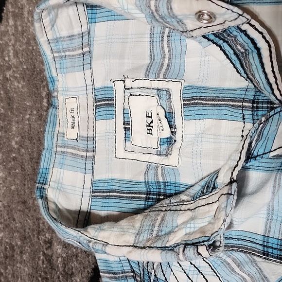 BKE EMBROIDERED PLAID SNAP-BUTTON LONG-SLEEVED SHIRT - Picture 9 of 13